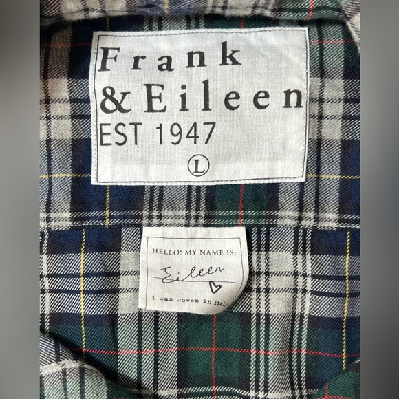 Frank & Eileen Women's Plaid Button Down Shirt - Blue and Green - Picture 3 of 5